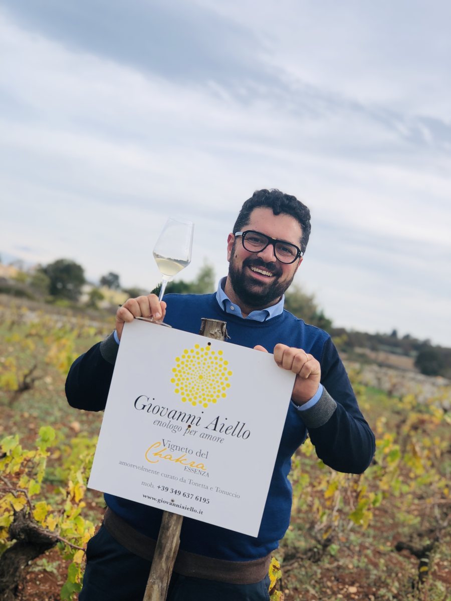 Giovanni Aiello im alten Weinberg, aus dem der Chakra Essenza kommt